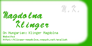 magdolna klinger business card